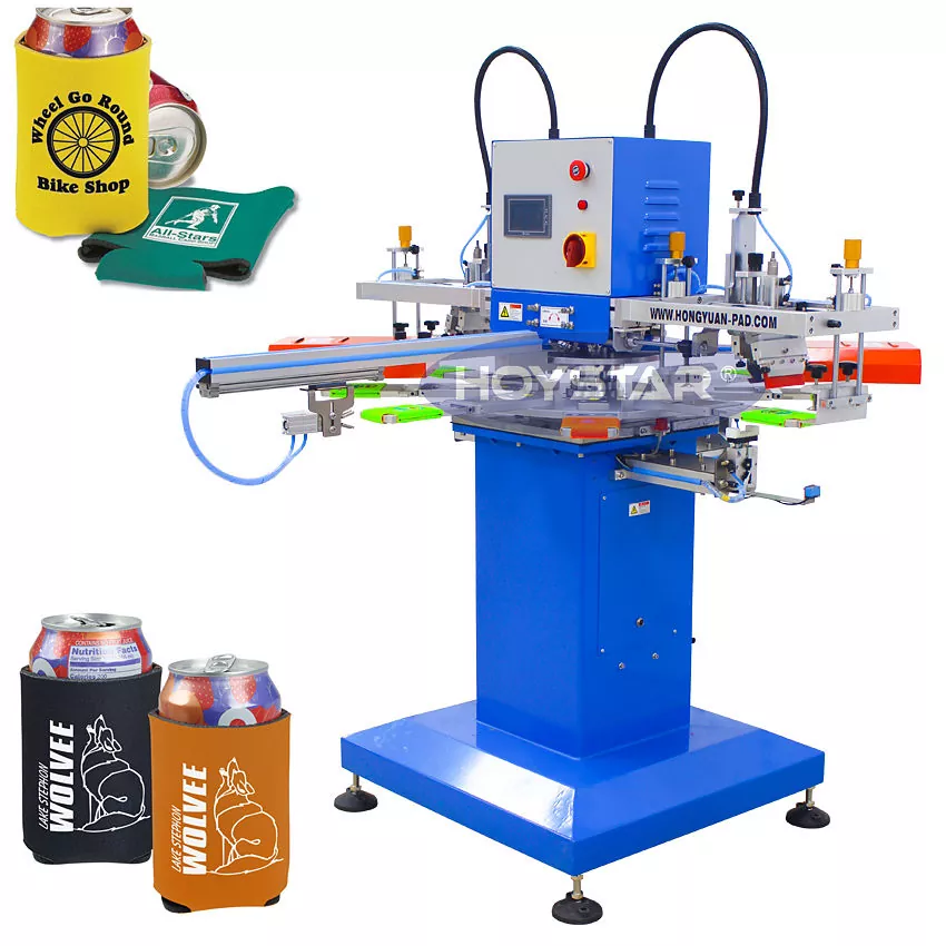 2 Warna Otomatis Bisa Cooler Koozies Screen Printing Machine